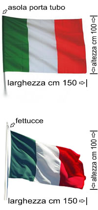 bandiera italiana in poliestere con asola o fettucce - prezzi bandiera tricolore
